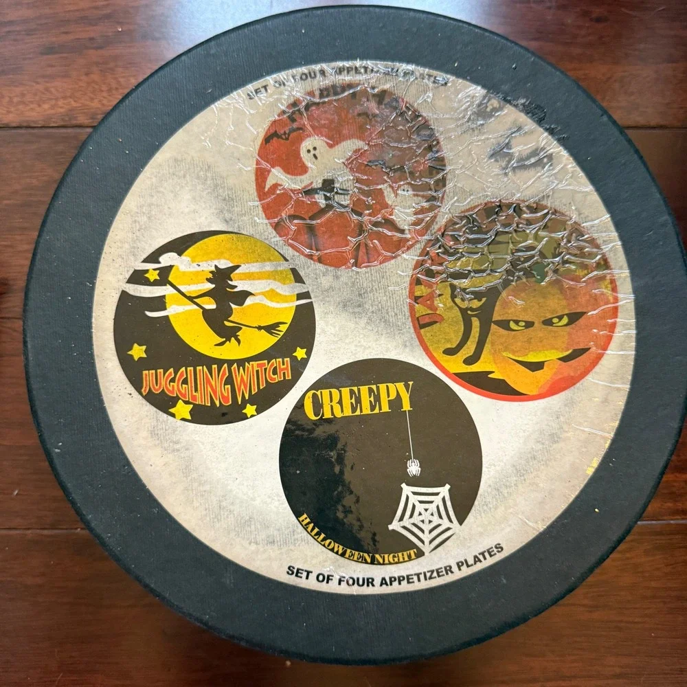 VTG Halloween Plates Target Y2K Holiday Cat Witch Ghost Spider Spooky‎ Decor
